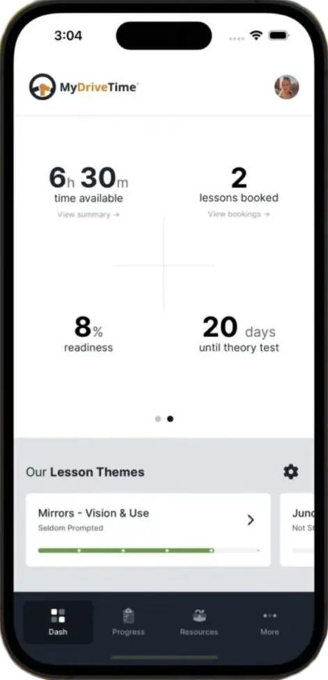 Your Dashboard - MyDriveTime App